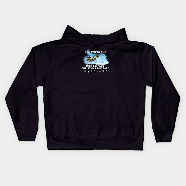 I SURVIVED THE BUFFALO 2022 CHRISTMAS BLIZZARD Kids Hoodie by EmoteYourself